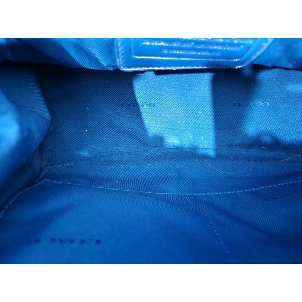 AUTHENTIC Coach Mini Crosby Colorblock Carryall in Blue and White Leather-EUC - Picture 9 of 12